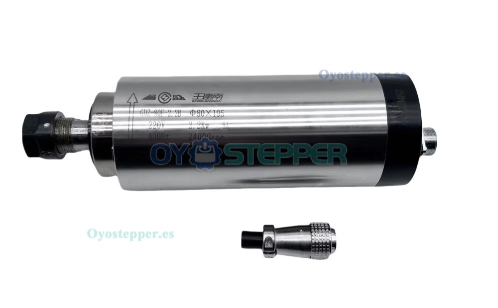 Husillo CNC de 2,2kW ER20 80mm 220V/380V 400Hz 24000rpm refrigerado por aire